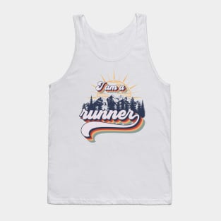 Running vintage style , I am a runner, running short saying Tank Top